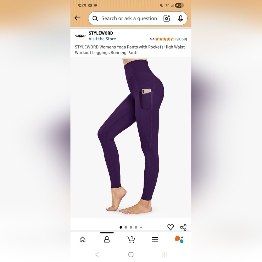 High-Waist Purple Pocket Leggings